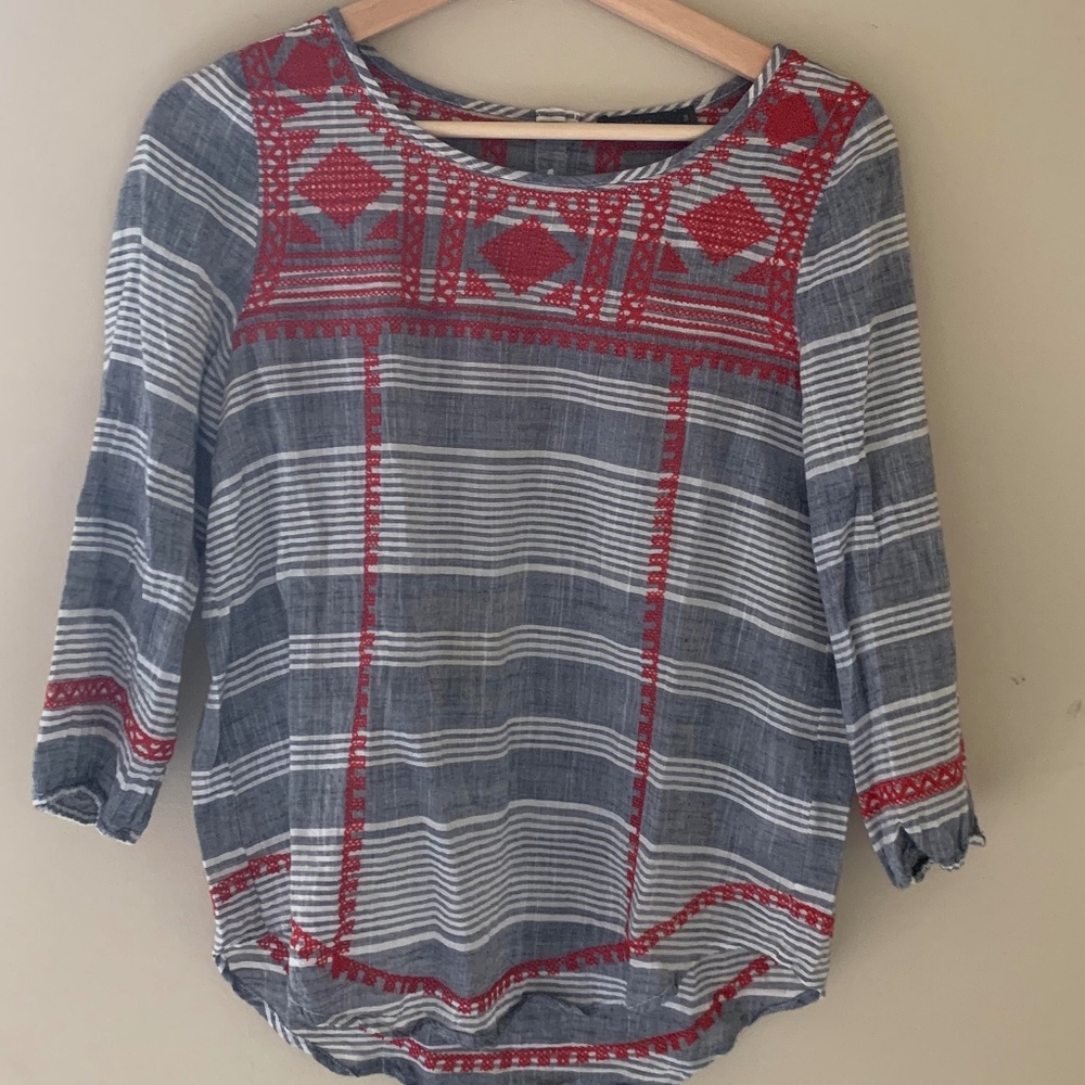 Boho Chic Lightweight Cotton Semi-Sheer Shirt